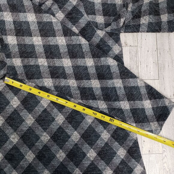 Lane Bryant Cowl Neck Tunic Top Diamond Plaid Gray Cozy Cabin Chic Size 18/20 - Picture 11 of 11